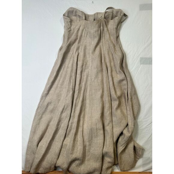 French Connection Linen Maxi Dress Beige Size AU 12 - Picture 8 of 8